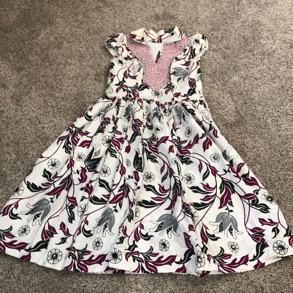 Dresses & Skirts - African Print Beaded Neckline Dress